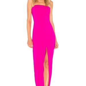 NWT: Jay Godfrey fuchsia.. strapless prom dress with slit.. no alterations